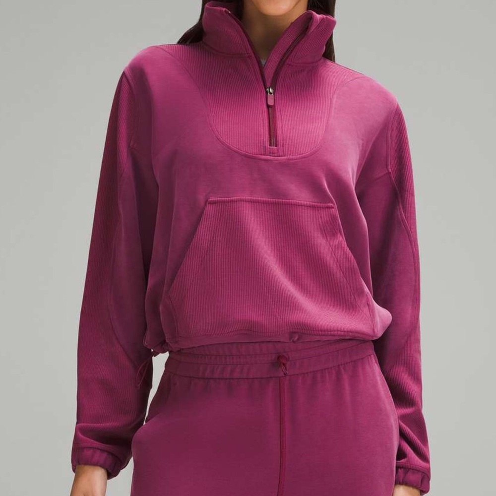 Lululemon Brushed Softstreme Ribbed Half Zip Deep Luxe 2